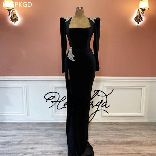party dresses long sleeves elegant black evening dress with shoulder pads strapless high slit silver crystals formal occasion prom gowns, White;black
party dresses long sleeves elegant black evening dress with shoulder pads strapless high slit silver crystals formal occasion prom gowns, White;black