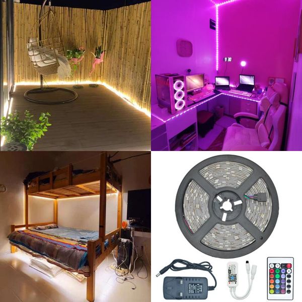 strips led strip light luces rgb smd 2835 flexible waterproof tape diode lamp 5m 10m 15m 20m dc 12v remote control + adapter
strips led strip light luces rgb smd 2835 flexible waterproof tape diode lamp 5m 10m 15m 20m dc 12v remote control + adapter