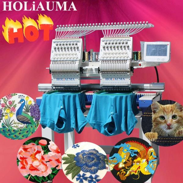 tools# classic type 2 head embroidery machine prices with 15 colors like tajima for t-shirt computerized