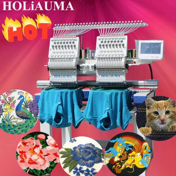 tools# classic type 2 head embroidery machine prices with 15 colors like tajima for t-shirt computerized