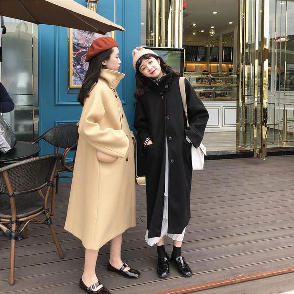 women's wool & blends winter thick women long woolen coat turtleneck overcoat pockets plus size vintage manteau femme hiver abrigos muj, Black
women's wool & blends winter thick women long woolen coat turtleneck overcoat pockets plus size vintage manteau femme hiver abrigos muj, Black