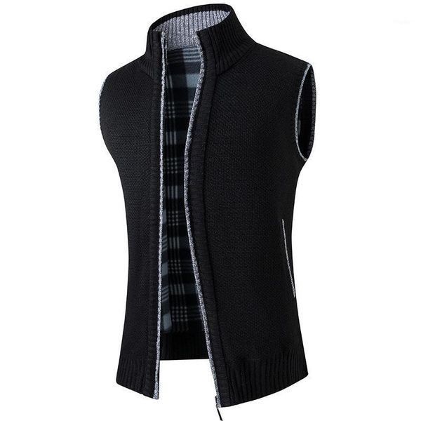 men's sweaters mandarin collar sleeveless cardigan autumn winter thick warm zipper pocket no yq clothing knitted casual male sweater pu, White;black
men's sweaters mandarin collar sleeveless cardigan autumn winter thick warm zipper pocket no yq clothing knitted casual male sweater pu, White;black