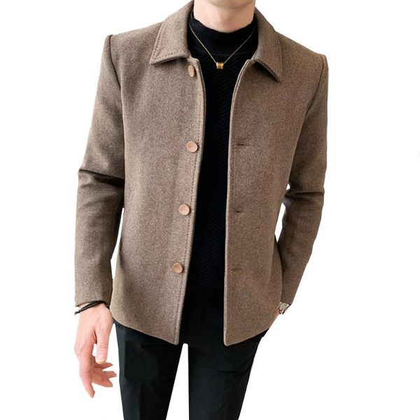 men's wool & blends 2021 autumn winter jacket woolen coat short windbreaker korean version of the slim fit handsome tide, Black
men's wool & blends 2021 autumn winter jacket woolen coat short windbreaker korean version of the slim fit handsome tide, Black
