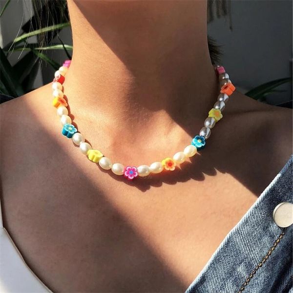 chains 2021 trendy bead strand choker necklace for women bohemian colorful handmade daisy pearl jewelry collares para mujer, Silver
chains 2021 trendy bead strand choker necklace for women bohemian colorful handmade daisy pearl jewelry collares para mujer, Silver