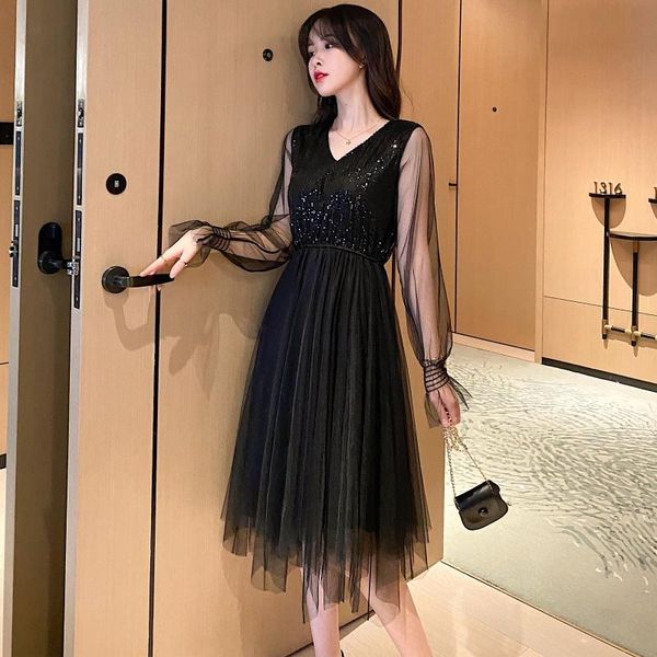 #5415 black sequin dress women v neck party spliced mesh irregular dress female long sleeved plus size 4xl a-line dresses, Black;gray
#5415 black sequin dress women v neck party spliced mesh irregular dress female long sleeved plus size 4xl a-line dresses, Black;gray