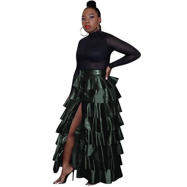skirts gothic elegant button up pu leather womens 2021 vintage high waisted long skirt layered ruffle maxi jupe femme, Black
skirts gothic elegant button up pu leather womens 2021 vintage high waisted long skirt layered ruffle maxi jupe femme, Black