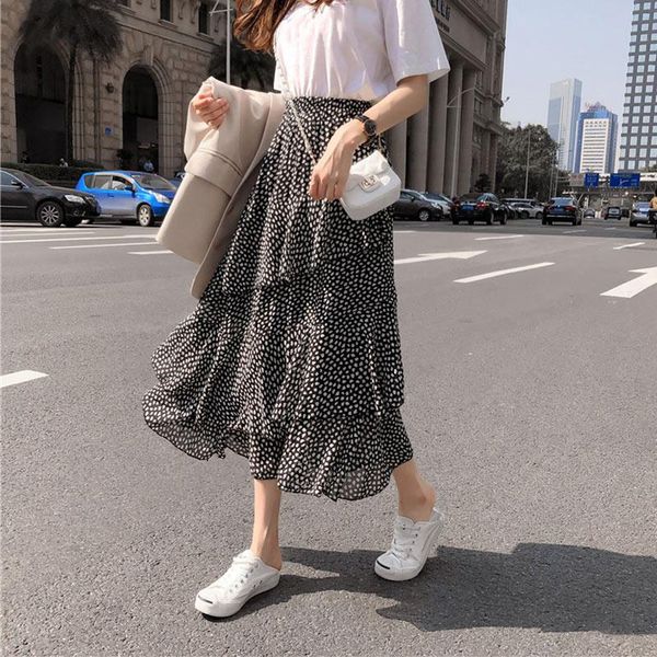 skirts 2021 summer women's long skirt ruffle polka dot irregular high waist female a-line korean japan kawaii bohemian lady, Black
skirts 2021 summer women's long skirt ruffle polka dot irregular high waist female a-line korean japan kawaii bohemian lady, Black
