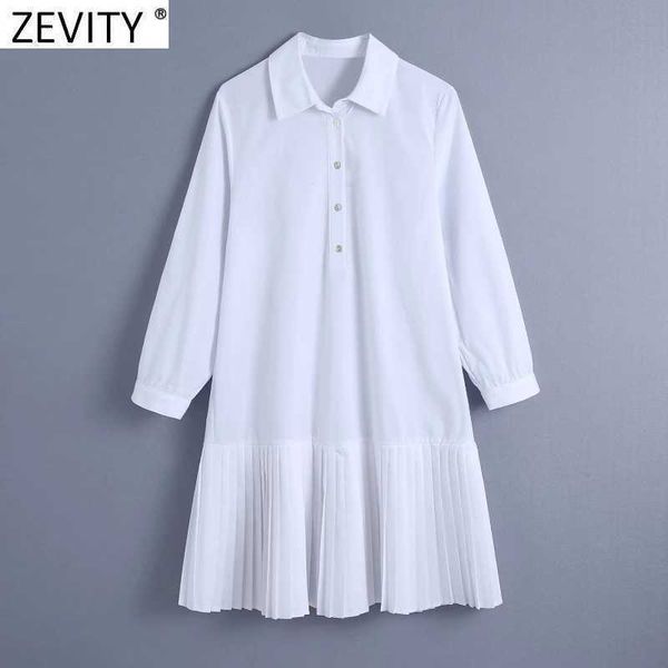 zevity women fashion turn down collar hem pleated patchwork white mini dress office lady poplin vestidos chic dresses ds8124 210603, Black;gray
zevity women fashion turn down collar hem pleated patchwork white mini dress office lady poplin vestidos chic dresses ds8124 210603, Black;gray