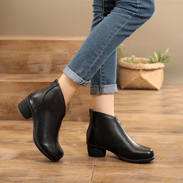 boots 2021 shoes autumn and winter national style leather short women's thick heels middle-aged elderly, Black
boots 2021 shoes autumn and winter national style leather short women's thick heels middle-aged elderly, Black