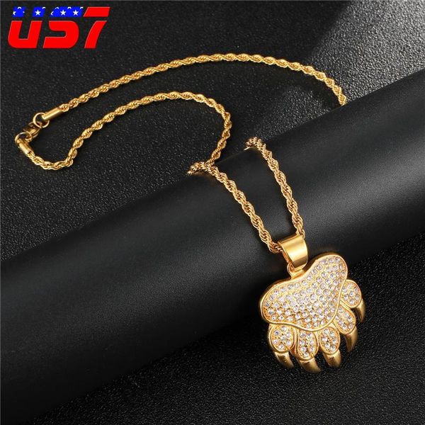 pendant necklaces us7 iced out cat feet stainless steel micro pave full rhinestone animal for men women rope chain jewelry, Silver
pendant necklaces us7 iced out cat feet stainless steel micro pave full rhinestone animal for men women rope chain jewelry, Silver
