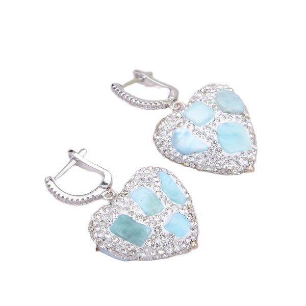 guaiguai jewelry natural blue larimars chips white crystal cz pave heart-shaped dangle lever back earrings handmade for women real gems ston, Silver
guaiguai jewelry natural blue larimars chips white crystal cz pave heart-shaped dangle lever back earrings handmade for women real gems ston, Silver