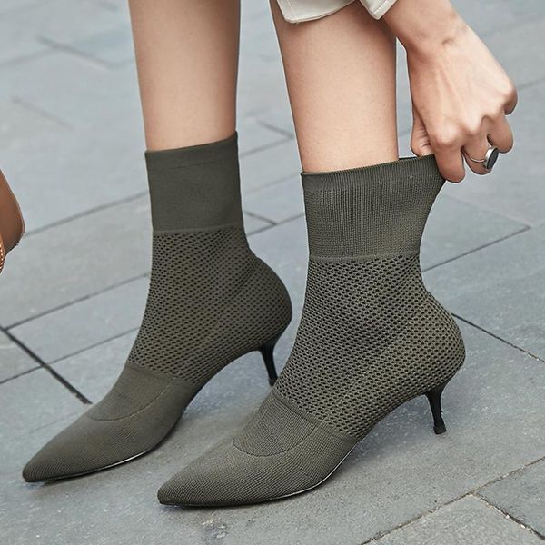 boots women's stretch knit black slip-on high heel autumn ankle brand design pointed toe slim elegant ladies short booties shoes
boots women's stretch knit black slip-on high heel autumn ankle brand design pointed toe slim elegant ladies short booties shoes
