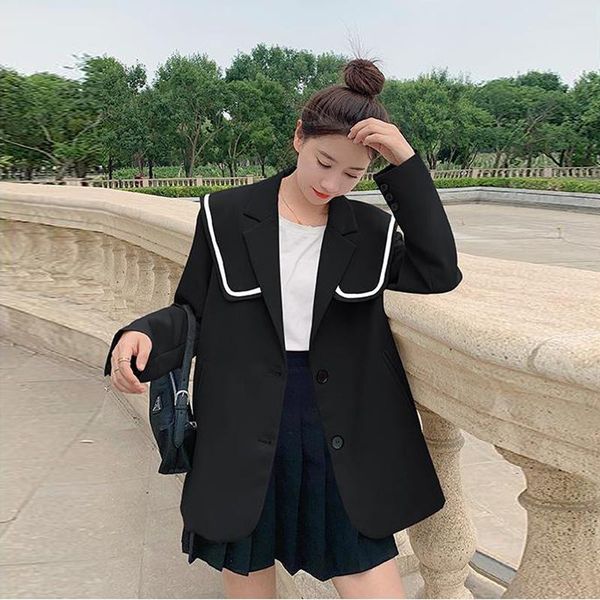 women's suits & blazers lolibook 2021 women elegant solid blazer female sailor collar chic autumn jackets lady vintage long sle, White;black
women's suits & blazers lolibook 2021 women elegant solid blazer female sailor collar chic autumn jackets lady vintage long sle, White;black