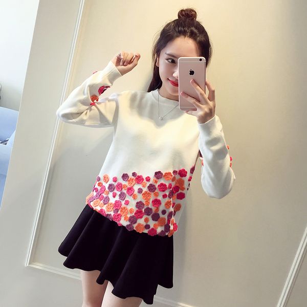 spring autumn flowers sweaters women's clothing knitted neck pullovers outerwear pull femme sueter mujer ta7305 d73u, White;black
spring autumn flowers sweaters women's clothing knitted neck pullovers outerwear pull femme sueter mujer ta7305 d73u, White;black