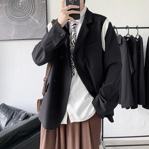 men's suits & blazers godlikeu jacket men oversized casual blazer autumn solid button korean black white fashion suit coat, White;black
men's suits & blazers godlikeu jacket men oversized casual blazer autumn solid button korean black white fashion suit coat, White;black