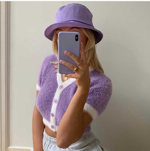 women's knits & tees 2021 spring korean sweater women vintage pink cardigan knitted cute punk crop knit cardigans purple, White
women's knits & tees 2021 spring korean sweater women vintage pink cardigan knitted cute punk crop knit cardigans purple, White