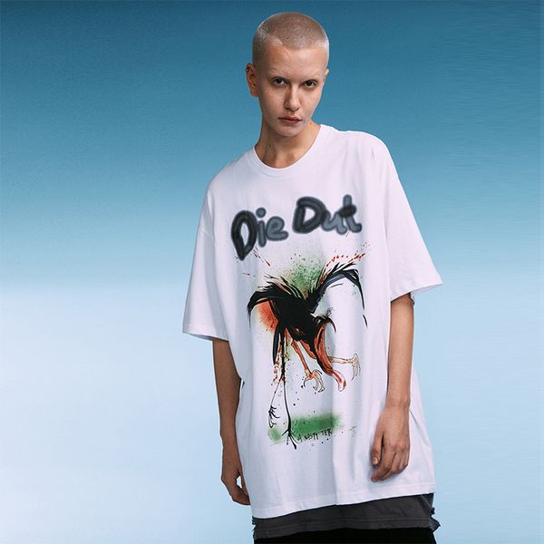 wxwovdy 20ss dark crow theme print trendy short sve t-shirt men's round neck loose top, White;black
wxwovdy 20ss dark crow theme print trendy short sve t-shirt men's round neck loose top, White;black