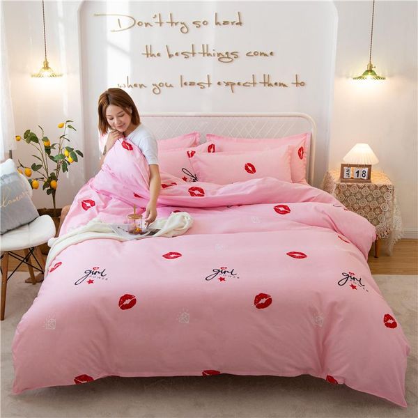 bedding sets elegant home textile red lips double-sided pink brushed fabric bed sheet pillow case set quilt cover duvet oceania
bedding sets elegant home textile red lips double-sided pink brushed fabric bed sheet pillow case set quilt cover duvet oceania