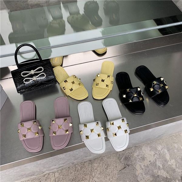 slippers bailamos 2021 women fashion rivet flat heel slides shoes female flip flops casual outdoor beach flats slippe, Black
slippers bailamos 2021 women fashion rivet flat heel slides shoes female flip flops casual outdoor beach flats slippe, Black