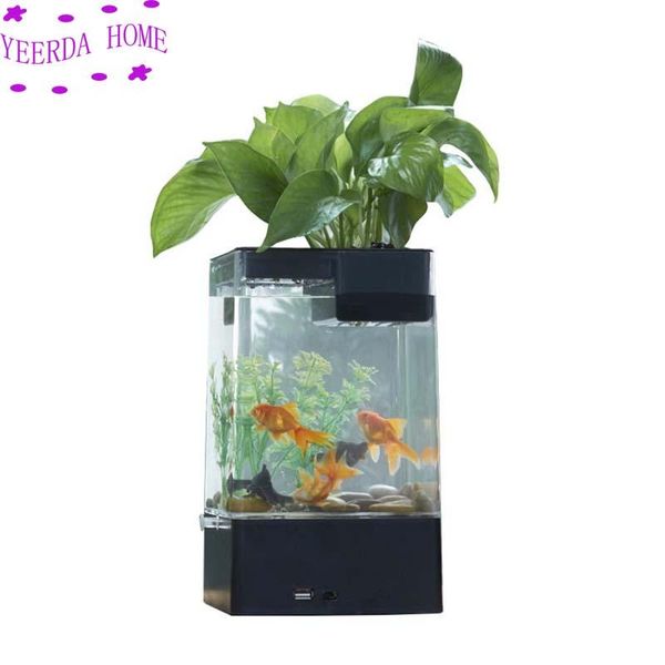 aquariums 2021multicolour fish tank with led light + usb mini small acrylic plastic aquarium office desk transparent bowl originality
aquariums 2021multicolour fish tank with led light + usb mini small acrylic plastic aquarium office desk transparent bowl originality