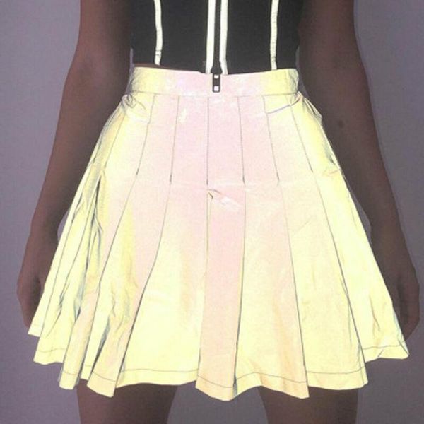 skirts reflective pleated skirt women high waist mini party bandage ladies summer causal neon green short streetwear, Black
skirts reflective pleated skirt women high waist mini party bandage ladies summer causal neon green short streetwear, Black