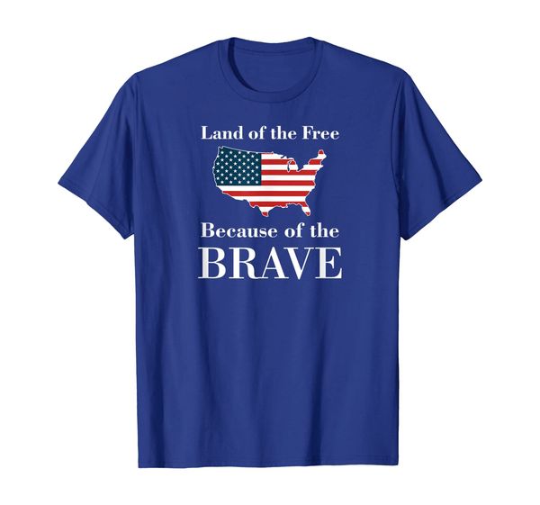 land of the because of the brave t-shirt, White;black