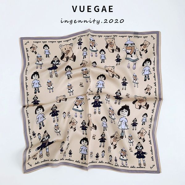 new cute cartoon cub and girl silk small square women spring autumn korean decorative versatile scarves, Black;purple
new cute cartoon cub and girl silk small square women spring autumn korean decorative versatile scarves, Black;purple