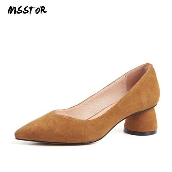 msstor concise office shoes women fashion kid suede pointed toe autumn spring brown ladies pumps round heels high heels shoes, Black
msstor concise office shoes women fashion kid suede pointed toe autumn spring brown ladies pumps round heels high heels shoes, Black