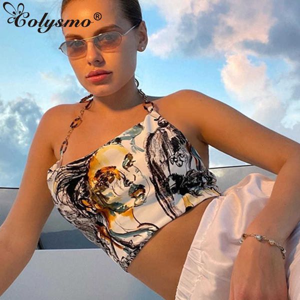 colysmo print halter chain strap lace up backless basic cami women casual party crop summer fashion streetwear 210527, White
colysmo print halter chain strap lace up backless basic cami women casual party crop summer fashion streetwear 210527, White