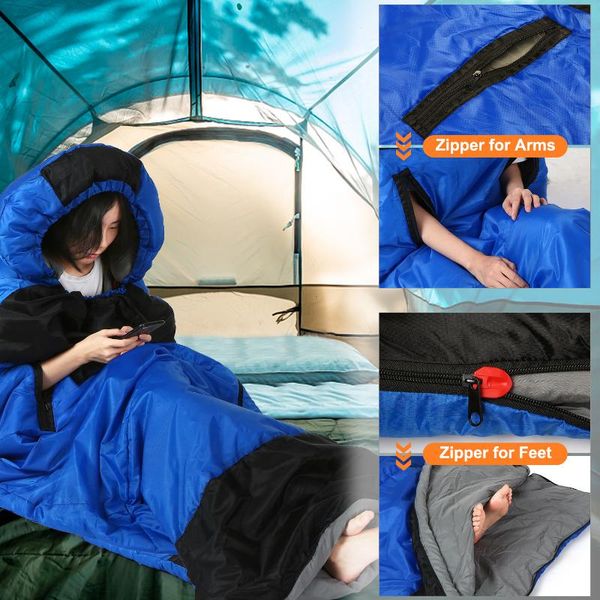 lixada envelope sleeping bag winter with zippered holes for arms and feet outdoor camping equipment hiking traveling bags
lixada envelope sleeping bag winter with zippered holes for arms and feet outdoor camping equipment hiking traveling bags