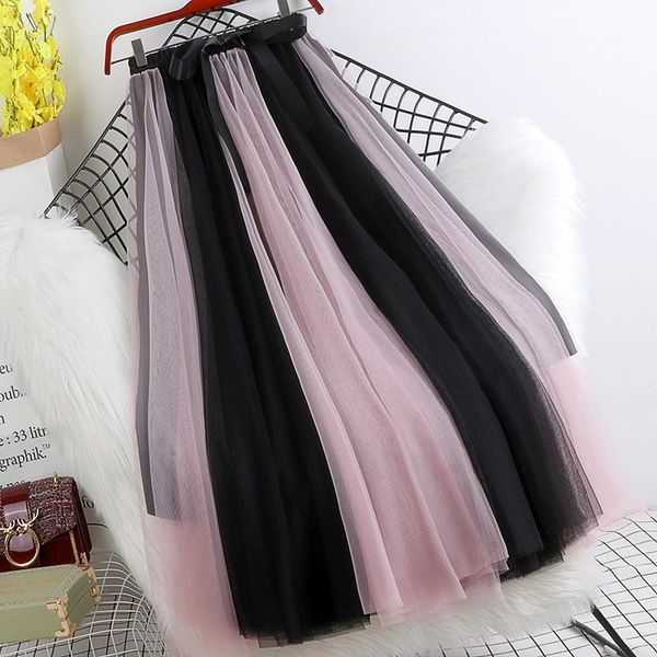 skirts autumn winter women mesh skirt ladies fashion elastic high waist patchwork color layer pleated mid-skirt soft swing long, Black
skirts autumn winter women mesh skirt ladies fashion elastic high waist patchwork color layer pleated mid-skirt soft swing long, Black