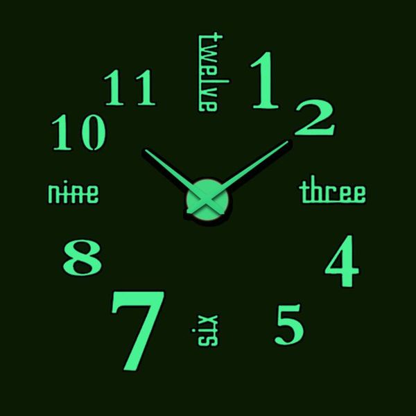 luminous wall clock watch wall stickers 3d diy frameless silent acrylic clocks sticker for living room decoration horloge
luminous wall clock watch wall stickers 3d diy frameless silent acrylic clocks sticker for living room decoration horloge