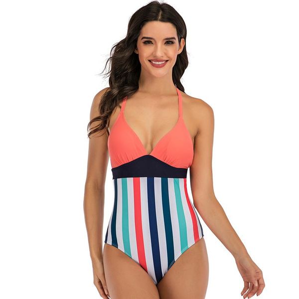 halter v neck one piece swimsuits for women strap back striped retro monokini female swimwear bathing suit
halter v neck one piece swimsuits for women strap back striped retro monokini female swimwear bathing suit