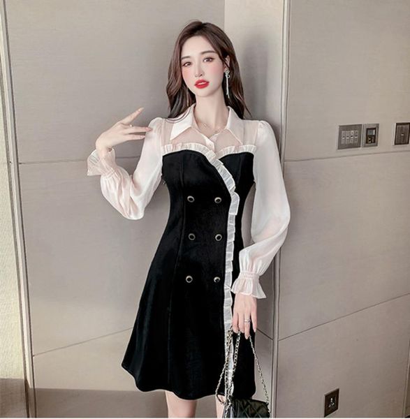 casual dresses jsxdhk autumn fake two piece ladies office dress fashion women mesh patchwork corduroy black ruffles double-breasted sweet, Black;gray
casual dresses jsxdhk autumn fake two piece ladies office dress fashion women mesh patchwork corduroy black ruffles double-breasted sweet, Black;gray