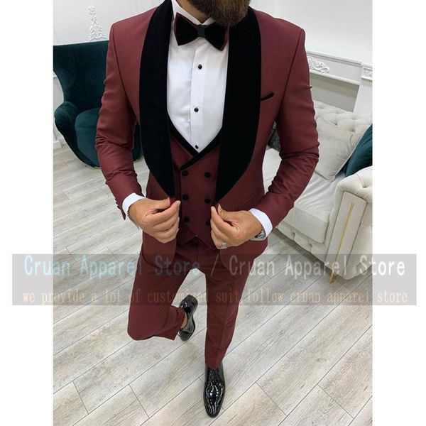 men's suits & blazers est wine red wedding suit for men custom slim fit man groom dress tuxedo prom dinner black velvet blazer vest pan, White;black
men's suits & blazers est wine red wedding suit for men custom slim fit man groom dress tuxedo prom dinner black velvet blazer vest pan, White;black