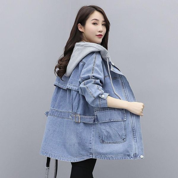 women's jackets hooded denim jacket long 2021 spring and autumn loose wild coat female fashion casual windbreaker clothing, Black;brown
women's jackets hooded denim jacket long 2021 spring and autumn loose wild coat female fashion casual windbreaker clothing, Black;brown