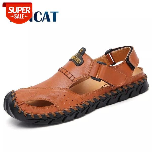 vancat men leather beach sandals 2019 summer outdoor men's shoes breathable handmade casual footwear slip on walking sandals #k43a, Black
vancat men leather beach sandals 2019 summer outdoor men's shoes breathable handmade casual footwear slip on walking sandals #k43a, Black