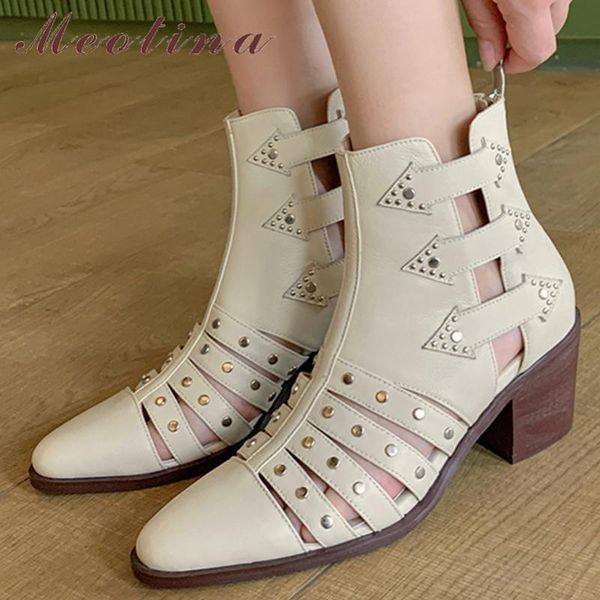 boots meotina genuine leather ankle shoes women gladiator thick high heel zipper round toe cut out ladies autumn 39, Black
boots meotina genuine leather ankle shoes women gladiator thick high heel zipper round toe cut out ladies autumn 39, Black