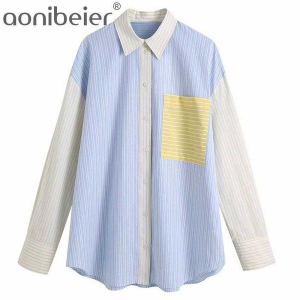 summer women single pocket striped splicing blouse female long sleeve shirt casual lady loose blusas 210604, White
summer women single pocket striped splicing blouse female long sleeve shirt casual lady loose blusas 210604, White
