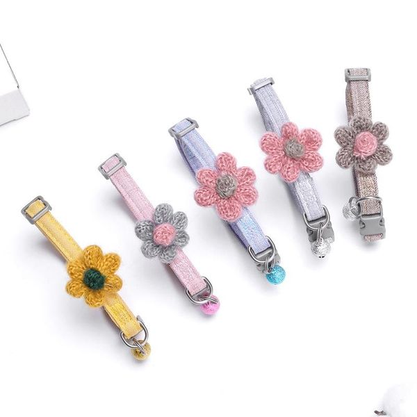 novelly cute creative pet collar plain cotton clip six petal cat collar with bell pet supplies
novelly cute creative pet collar plain cotton clip six petal cat collar with bell pet supplies