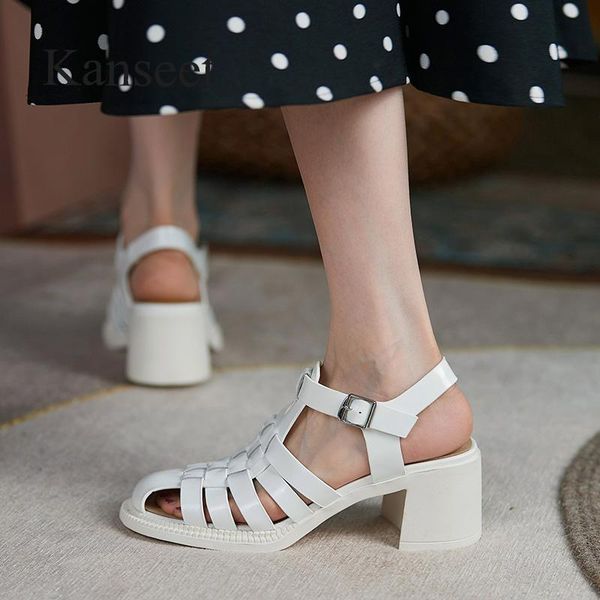 sandals kanseet 2021 summer women black beige real leather shoes hollow out buckle strap casual footwear high heels
sandals kanseet 2021 summer women black beige real leather shoes hollow out buckle strap casual footwear high heels