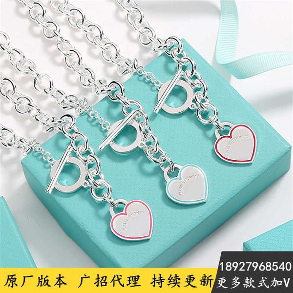 korean pin buckle enamel heart necklace women's pendant clavicle chain double electroplating thick sier bottom fashion jewelry gift, Silver
korean pin buckle enamel heart necklace women's pendant clavicle chain double electroplating thick sier bottom fashion jewelry gift, Silver