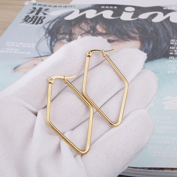 hoop & huggie gold color long earring for women square ear accessories rhombic party stainless steel fashion jewelry e0168, Golden;silver
hoop & huggie gold color long earring for women square ear accessories rhombic party stainless steel fashion jewelry e0168, Golden;silver