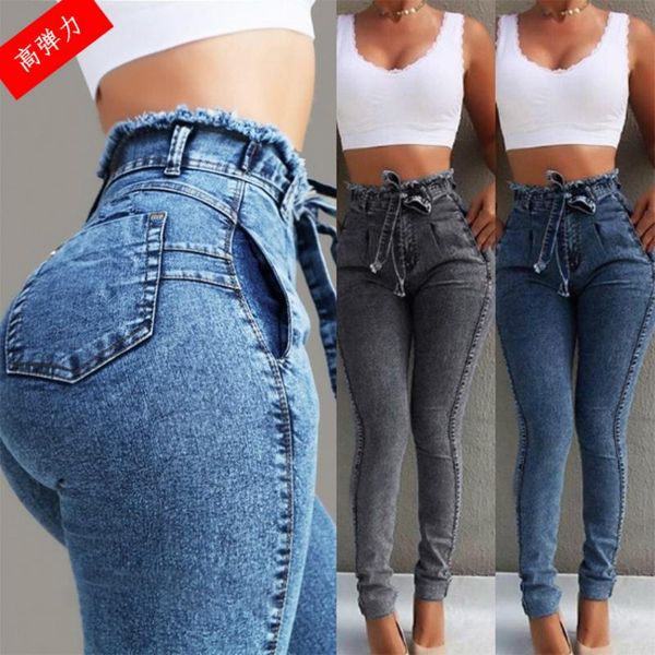 women's jeans good quality slim high elastic buttocks lace-up pencil pants fashion waist skinny for women one piece, Blue
women's jeans good quality slim high elastic buttocks lace-up pencil pants fashion waist skinny for women one piece, Blue