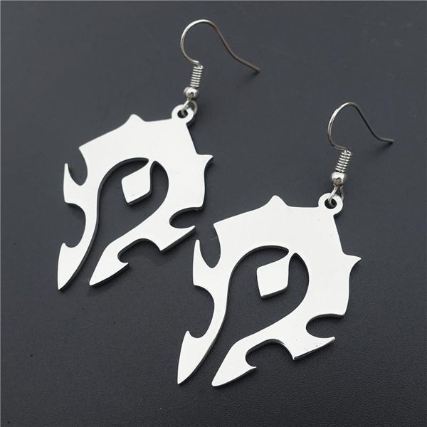 horde badge stainless steel earrings women jewelry, Silver