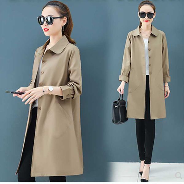 women's trench coats 2021 spring and autumn mid-length solid color single-breasted loose casual all-match thin coat windbreaker women, Tan;black
women's trench coats 2021 spring and autumn mid-length solid color single-breasted loose casual all-match thin coat windbreaker women, Tan;black