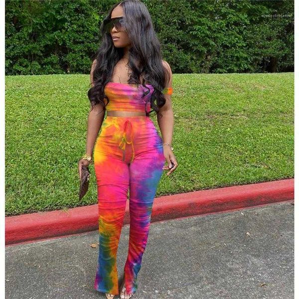 women's two piece pants sweatpants suit set designer female sport matching outfit women tie dye printing sets summer strapless crop fla, White
women's two piece pants sweatpants suit set designer female sport matching outfit women tie dye printing sets summer strapless crop fla, White
