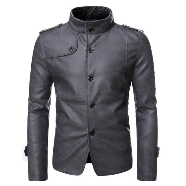 men's leather jacket winter fur integration casual fashion leather jacket, Black
men's leather jacket winter fur integration casual fashion leather jacket, Black