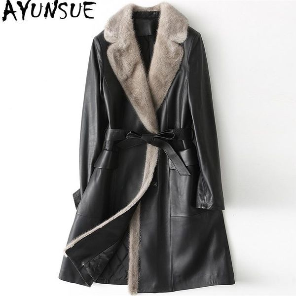 women's leather & faux ayunsue 2021 genuine jacket women collar real sheepskin coat winter down cotton parka cazadora mujer 18-yy10, Black
women's leather & faux ayunsue 2021 genuine jacket women collar real sheepskin coat winter down cotton parka cazadora mujer 18-yy10, Black