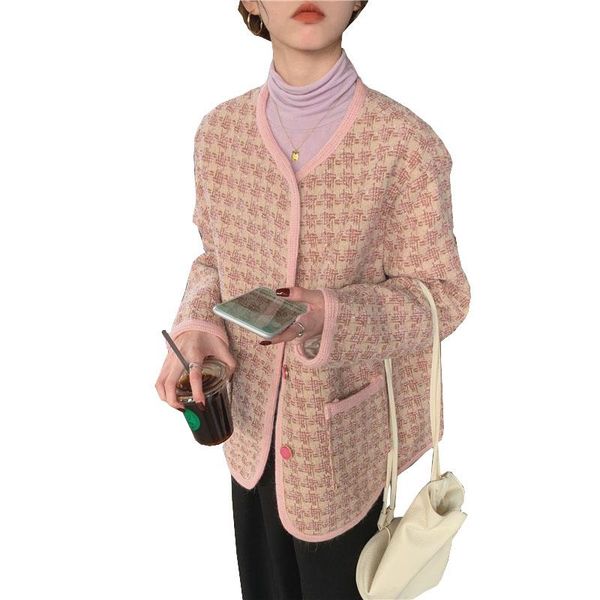 women's wool & blends women elegant spring and autumn woolen coat lady tweed plaid coats quilted thick warm loose jacket g218, Black
women's wool & blends women elegant spring and autumn woolen coat lady tweed plaid coats quilted thick warm loose jacket g218, Black
